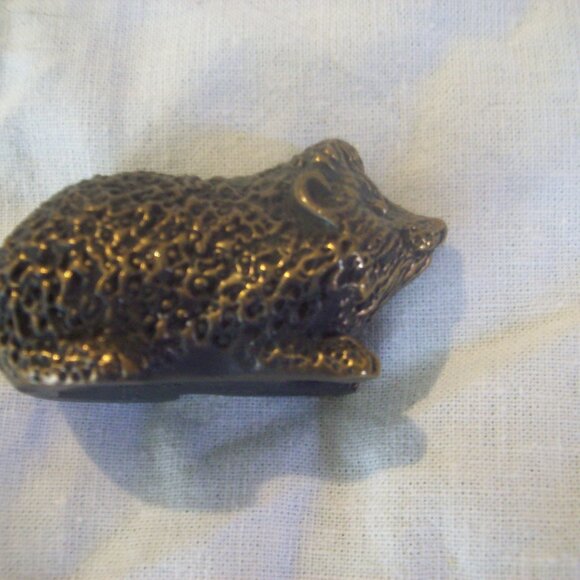 Miniature Metal Hedgehog Figurine Collectible Lucky Hedgehog - Picture 5 of 6